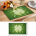 thumbnail image 6 of St. Patrick's Day Placemats Set of 6 Spring Lucky Shamrock Green Polka Dots Place Mats Indoor Wipeable Table Mats Washable Cloth Dining Table Placemats for Kitchen Holiday Party Home Decor 13x19 Inch, 6 of 9