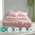 thumbnail image 4 of Ultra Soft Bamboo Sheet Set of 3, Durable and Cooling Bamboo Fiber Bed Sheet Set, Twin, 1 Flat Sheet +1 Fitted Sheet +1 Pillowcases, Light Pink, 4 of 10