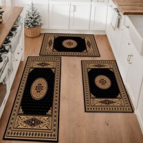 Farmhouse Kitchen Rugs Set 3 Piece, Boho Kitchen Mats for Floor, Non-Slip Kitchen Rug Waterproof Mats for Kitchen, Runner Rugs for Hallway Laundry Holiday Sink Decor