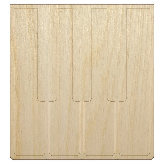 Piano Keys Music Wood Shape Unfinished Piece Cutout Craft DIY Projects - 4.70 Inch Size - 1/8 Inch Thick