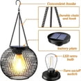 thumbnail image 3 of 2 Piezas Linternas Solares Al Aire Libre Luces Solares Colgantes Iluminación LED Decorativa Luz de Árbol Impermeable de Metal, 3 of 5