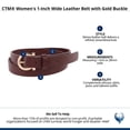 thumbnail image 5 of CTM  1-Inch Wide Leather Belt with Gold Buckle (Women), 5 of 5
