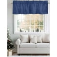 thumbnail image 5 of Valances for Windows Navy Blue Linen Rod Pocket Cafe Window Treatments Valance Curtains for Kitchen Bathroom Laundry Basement Windows 60"x18", 5 of 9