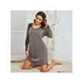 thumbnail image 5 of Women Sleepwear Lace Comfy Sleep Gowns Pleated V Neck Nightshirt S-2XL, 5 of 10