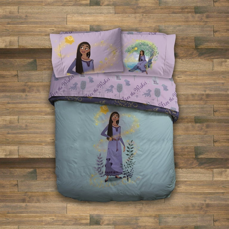 Disney Wish Purple 7 Piece Full Bed Set w/ Sham, 100% Microfiber