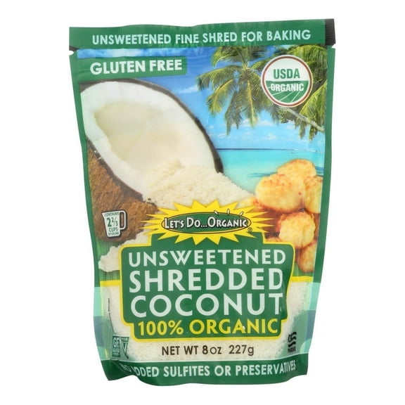 Let's Do Organic Shredded Coconut Unsweetened 8 oz