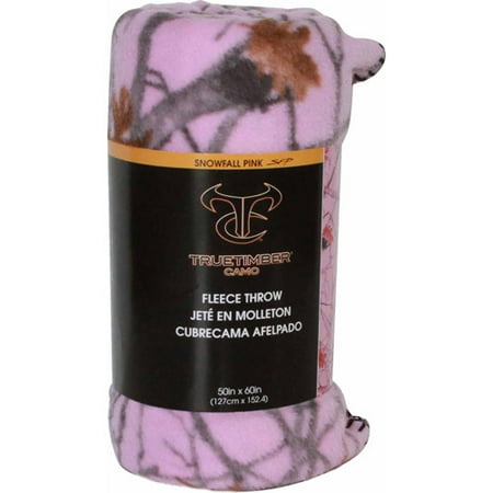 True Timber Snowfall Pink Finished Throw