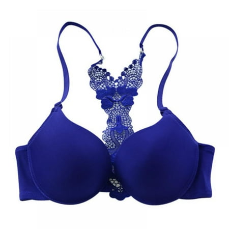 

Women s Racerback Front Closure Push Up Lace Bra Tshirt Padded Plunge Bra