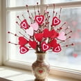 thumbnail image 4 of ZHMRFG Valentine's Day Felt Heart Red Berry Cuttings Soft Felt Texture Lifelike Berries Silk Plastic Material Party Decor for Vase Arrangements Fireplace Entry Door Romantic Holiday Gift Indoor Decor, 4 of 6