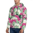 thumbnail image 3 of Naloa Orchids Flowers Men's Casual Hooded Collar Drawstring Hoodies Pullover Sweatshirts Casual Long Sleeve Shirts-Small, 3 of 7