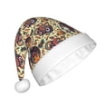 thumbnail image 2 of Fuzoiu Fashion Hippie Girl Print Santa Hat Christmas Hat for Adults,Santa Hats with Pompom, Unisex Xmas Holiday Hat for Christmas New Year Festive Party Supplies, 2 of 6