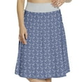 thumbnail image 1 of Women's Blue Nautical Anchor Sea Motifs A-line Printed Skirt Casual Wear, M, Dark Violet Coconut, by Ambesonne, 1 of 1