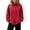 Red, variant on Waffle Knit Shirts for Women Half Snap Button Long Sleeve Pullover Tops Casual Baggy Mock Neck Workout Shirts S-XXL