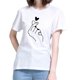 thumbnail image 4 of Top de manga corta para mujer, camisa de verano holgada con cuello redondo y dedo en forma de corazón para mujer, color blanco M, 4 of 8