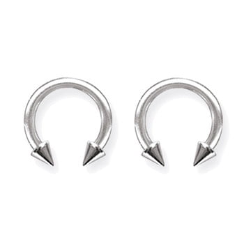 Lex & Lu Pair of Titanium Circular Barbells 12 Gauge 7/16'' Dia w/5mm Cones Uncolored