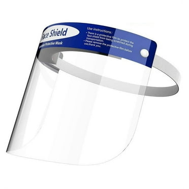 Universal Safety Face Shield 4 Pack All-Round Protection Cap Clear Wide Visor Spitting Anti-Fog Lens Transparent Shield with Adjustable Elastic Band