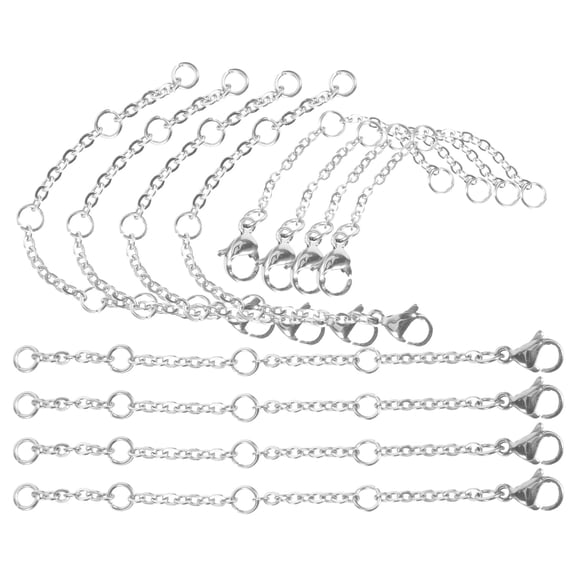 TABLETREANDS 30Pcs Jewelry Making Chain Silver Stainless Steel for Diy Projects and Necklace Making