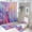 AA, variant on Rainbow Unicorn with Flowers Shower Curtain Bathroom Sets Toilet Lid Rug, Bath Mat And Contour Mat, Shower Curtain 4Pcs