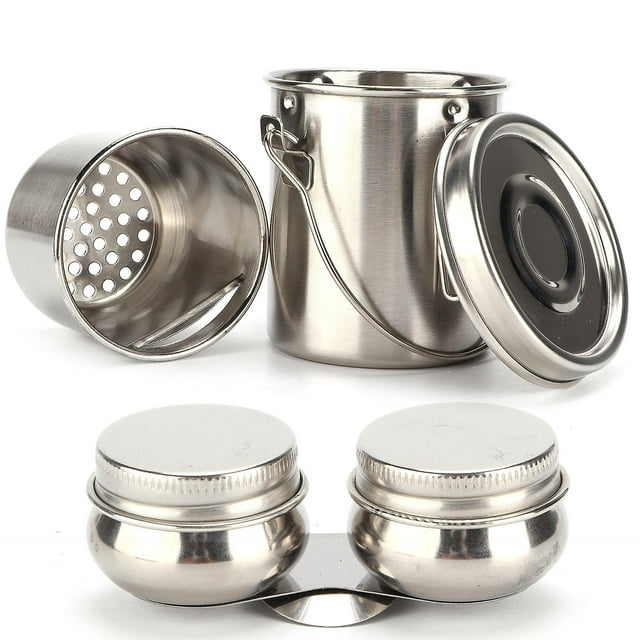 Stainless Steel Brush Washing Bucket Easy to Carry with Filter for Art Students and Painter