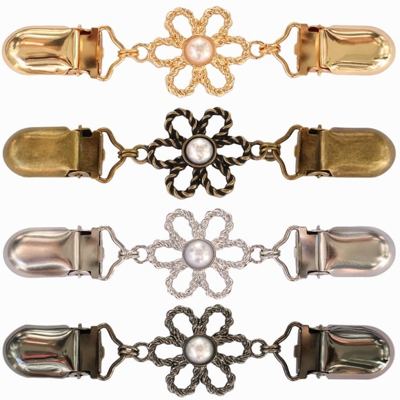 4 Pzas Clips Ajustadores de Cintura Vintage Clip para Suéter Vestido Cinch Chal Cárdigan Suéter Camisa Pantalón Clip Ajustador para Ropa de Mujer