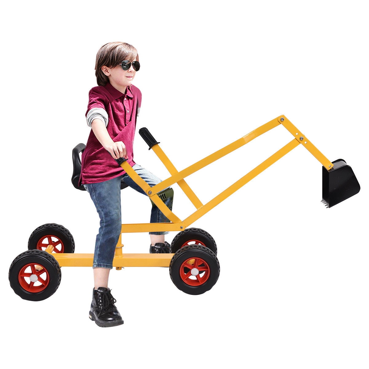 Gymax Heavy Duty Kid Ride-On Sand Digger Digging Scooper Excavator For Sand Toy 