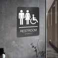 thumbnail image 3 of Braille Bathroom Sign, Business Restroom Sign Accessible Design Brushed Stainless Steel Fine Craftsmanship Slick and Rounded  for Parks, 3 of 7