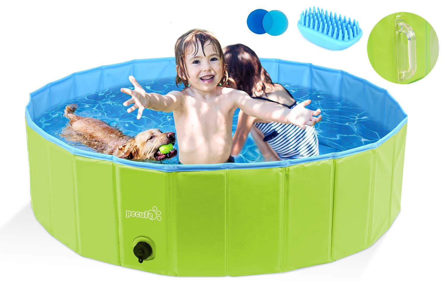Green Inflatable Round Swimming Pool Outdoor Indoor Children Basin Bathtub Kids Pool Tuangexportabl Baby Inflatable Swimming Padding Pool 