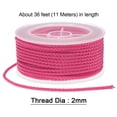 thumbnail image 2 of Nylon Hilo Cordel Rebordear Cordón 2mm Extrafuerte Trenzado Nylon Artesanía Cuerda para Pulseras Joyería Fabricación Bricolaje Artesanía 11M/36 Pies, Sandía Rojo, 2 of 7
