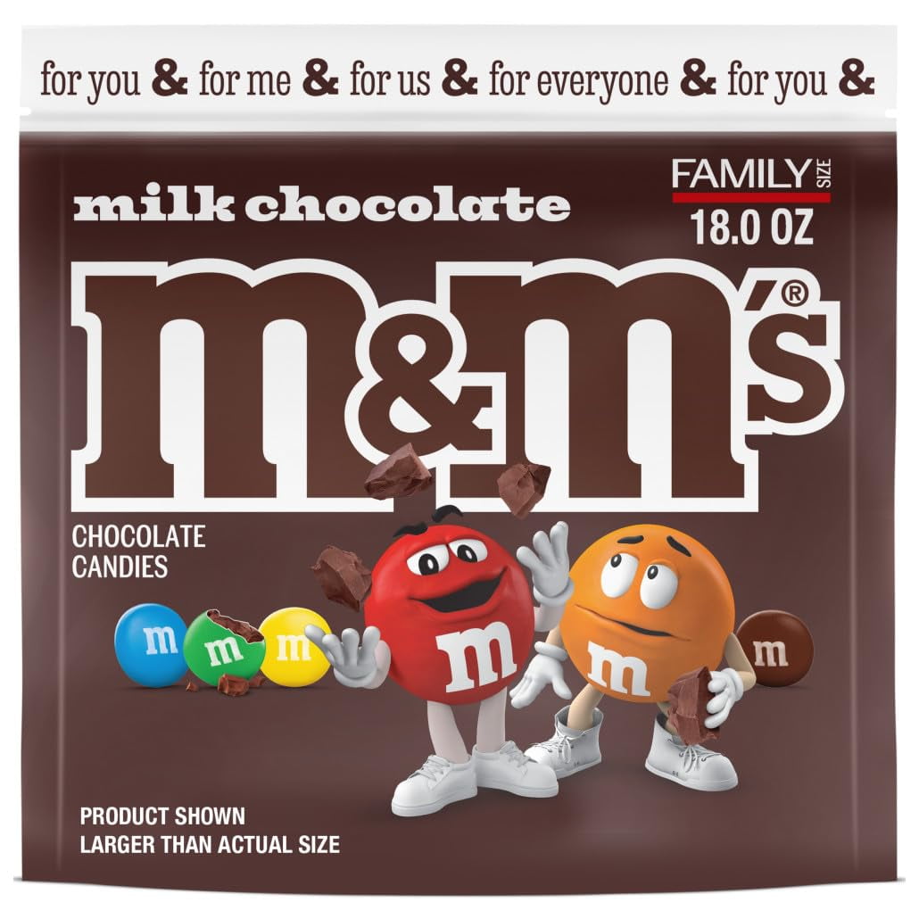 M&M'S Milk Chocolate Candy, Full Size Packs, 48 ct 1.69 oz, Bulk
