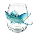 thumbnail image 3 of 2026 Ocean Sea Glass Cup, 3D Stingray Stemless Glass Animals, Coastal Drinking Glasses Glassware for , Bourbon, Juice,Coffee, Nautical Beverage Glass Gifts for Home Bar Decor, 3 of 5