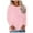 Pink, variant on felwors Womens Long Sleeve Shirts Casual Crew Neck Tops Loose Fit Thermal Undershirt Base Layer Trendy Clothes XS-XXL Pink, XXL