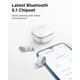 thumbnail image 3 of Auriculares inalámbricos HTC 2 Bluetooth 5.1 con estuche de carga USB-C, 32 horas de reproducción, micrófono integrado, control táctil- Blancos, 3 of 3