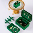 thumbnail image 2 of Double Layer Jewelry Box for Ladies,Gifts for Women, Luxury Elegant Anti-Tarnish Jewelry Case for Rings Bracelets Necklace Earrings, Necklace organizer with Ring holder, Green, 2 of 7