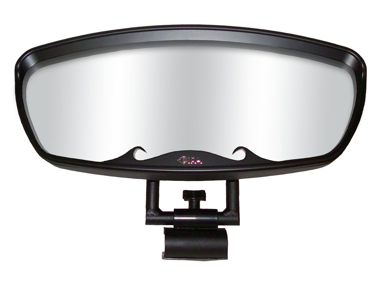 Wave 7" x 17" Mirror (Black) with Round Bracket