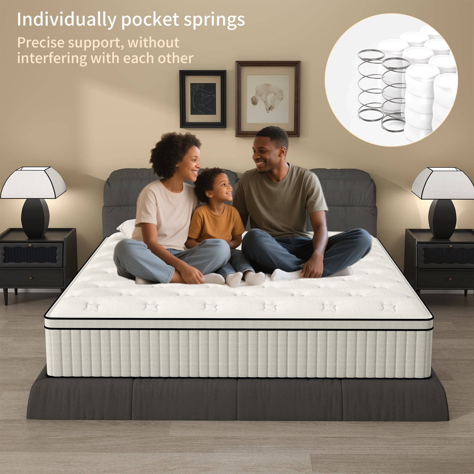DalisTairy 14 inch Twin Size Medium Firm Hybrid Mattress Thickness Bed In A Box