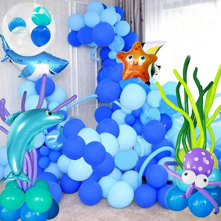 NBPOWER 100 Pcs Under the Sea Party Decorations, Baby Shark Birthday  Decorations for Beach and Pool Party, Ocean Animals Theme Birthday Party