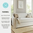thumbnail image 4 of Martha Stewart Twin Upholstered Platform Daybed with Pull Out Trundle, Cushioned Headboard, Footboard, Side Rails, Trundle, No Box Spring Required, Off-White, 4 of 11