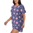 thumbnail image 2 of Bixox Women's Cute Pig Printed Pajama Set 2 Piece Lounge Set Top and Shorts Soft Pajamas, Shorts with Pockets, 2 of 7