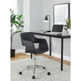 thumbnail image 3 of LumiSource Chrome Metal, Black PU Margarite Task Chair, 3 of 6