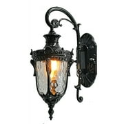 Fichiouy Retro Wall Light Fixture Exterior Lighting Lantern Lamp for Garden Porch Patio Black E26
