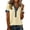 1434#Beige, variant on Shirts for Women Trendy Short Sleeve Button Up Collared Shirt with Denim Collar Waffle Patchwork Polo Shirts Light Purple L
