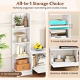 thumbnail image 5 of Gymax TV Stand for TVs up to 50'' w/Bookshelf & 3-Position Adjustable Shelf Metal Legs, 5 of 10