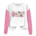 thumbnail image 6 of Lovskoo Christmas Girls Crewneck Oversized Sweatshirt Floral Printed Kids Fashion Long Sleeve Pullover Tops 1-12 Years Pink, 6 of 6