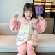 thumbnail image 2 of Pijama de terciopelo coral para niños de Sanrioed Anime Cinnamoroll Kuromi Melody Otoño Invierno Kawaii Girl ropa de dormir cálida ropa de estar por casa, 2 of 5