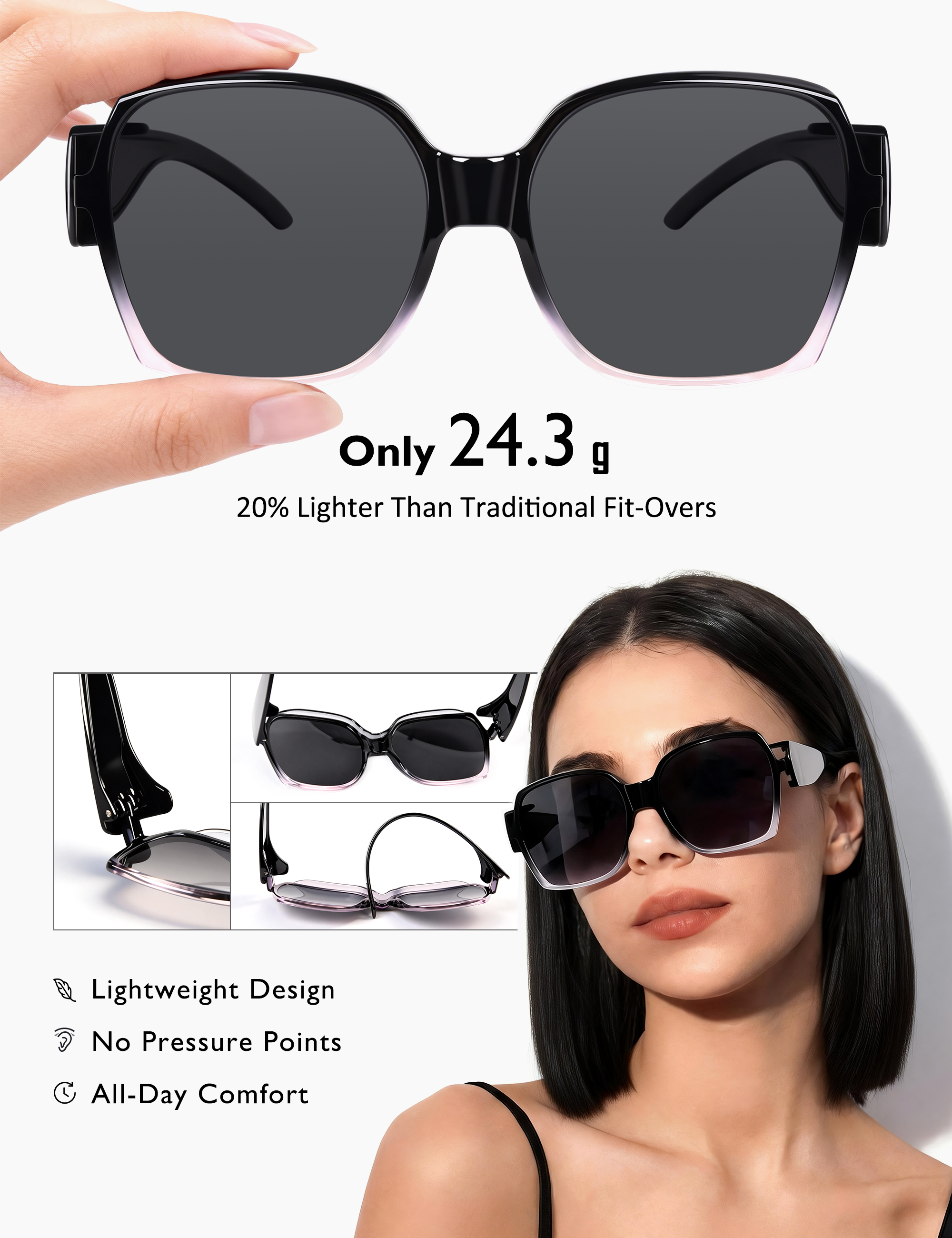 Tinhao Polarized Fit-Over Sunglasses for Women photo 6