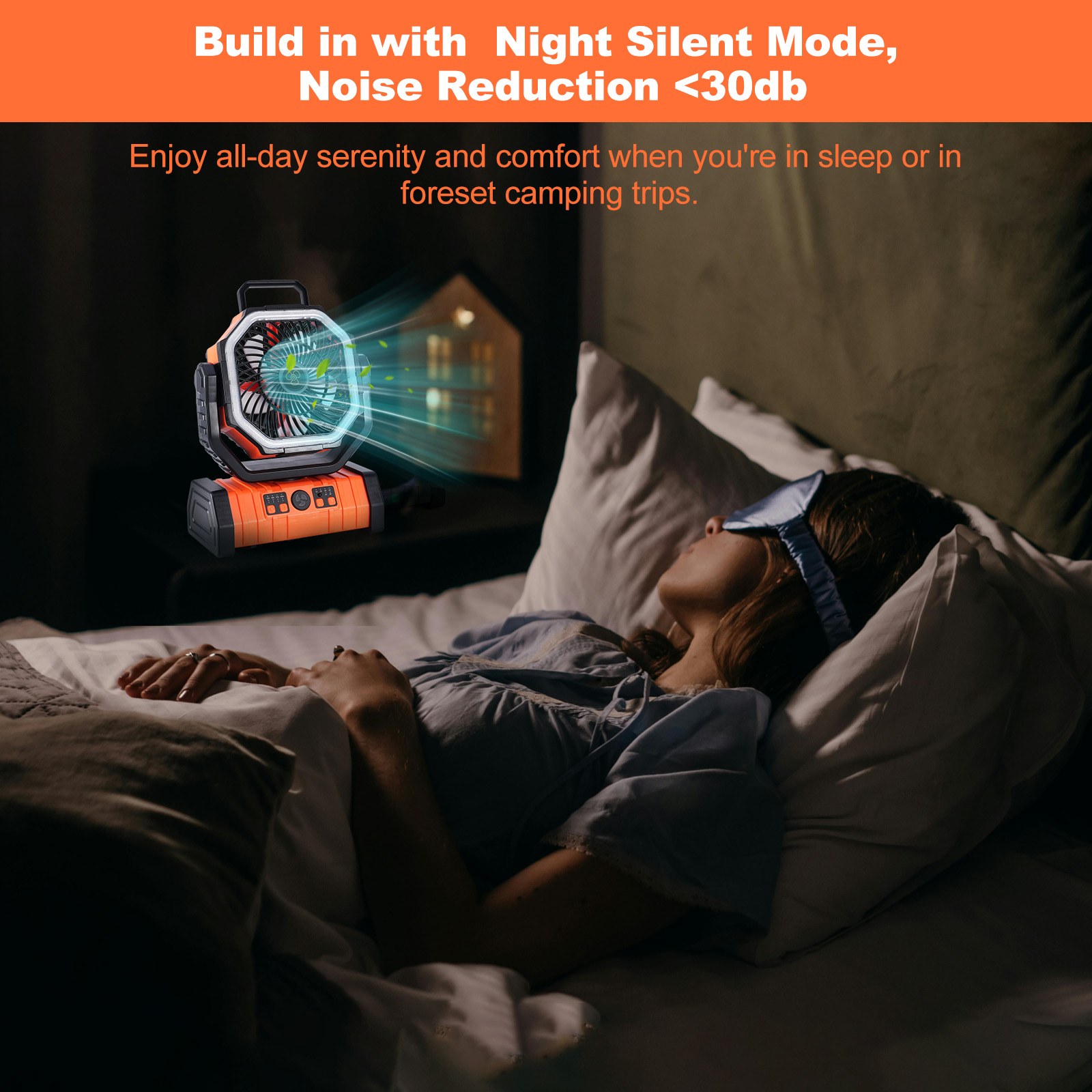 20000mAh Solar fan with LED Lantern, Camping Fan with Solar Panel, 10W Rechargeable Solar Powered Fan for Outside, Quiet Battery Operated Tent Fan for Picnic, Barbecue, Fishing
