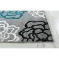 thumbnail image 2 of Newport Collection - Gray, Teal Floral Medallion Modern Area Rug, 2 of 5