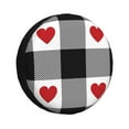 thumbnail image 2 of Balery Heart Black Buffalo Plaid Gingham Tire Covers - Tough Tire Wheel Protector for Truck, SUV, Trailer, Camper, RV -14 inch, 2 of 8