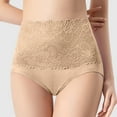 thumbnail image 2 of vigerkar Tummy Control Panties for Women High Waisted Embroidered Lace Comfortable Full Briefs Large Size Stretch Soft Underwears Khaki, XL, 2 of 4