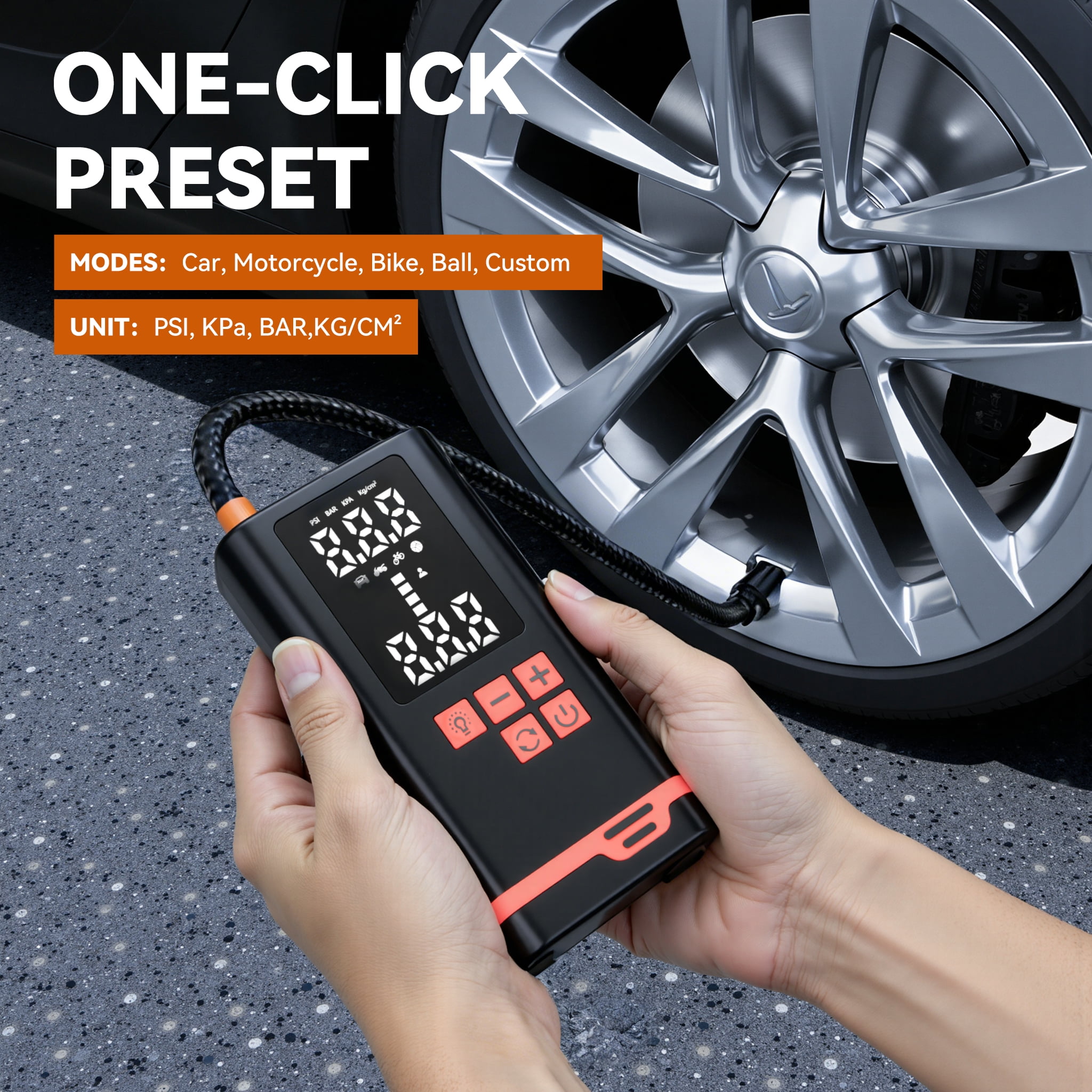 REHOTTOP Portable Air Compressor 160 PSI, Cordless Tire Inflator with Auto Shutoff, Air Pump for Car, Bike, Motorcycle, Balls